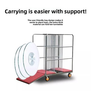 Carrello portaoggetti girevole in vetro temperato per hotel, tavolo <span class=keywords><strong>da</strong></span> <span class=keywords><strong>pranzo</strong></span>, carrello per la raccolta e il trasporto, carrello salva-lavoro per sedie con ruote universali - Product Image 4