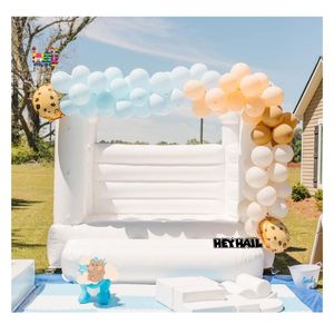 Château gonflable d'intérieur blanc 8x8 pour enfants, équipement de jeu souple, idéal pour anniversaires, en promotion - Product Image 3