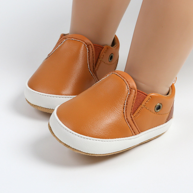 Baby Leather First Walkers Tan Casual Shoes Breathable Lightweight Unisex with Soft Sole Wholesale Custom Factory Price