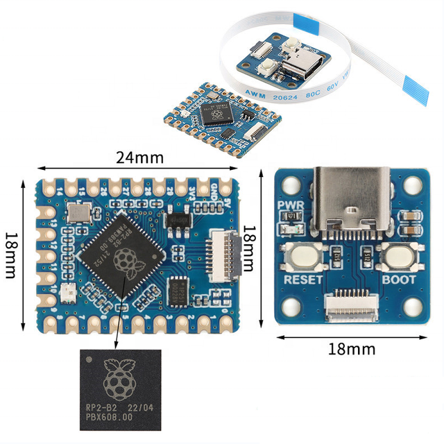 RP2040-Tiny RP2040 ZERO Raspberry Pi PICO Development Board Module USB Type C Interface 264KB SRAM 2MB Flash For Arduino