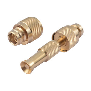 Pistolet à eau pour lavage de voiture, buse en cuivre pur, tête de pulvérisation réglable, tuyau bleu pour le nettoyage de voitures, l'arrosage des fleurs, le rinçage des sols - Product Image 2