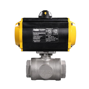 Válvula de Bola COVNA de Accionamiento Neumático, DN40 1.5 Pulgadas, Tres Vías, Puerto en L, 1000 WOG, Rosca NPT Alta, Acero Inoxidable 304, Pedido Urgente - Product Image 3