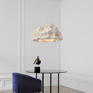 Lustre suspendu moderne de style nordique Wabi Sabi, en polyéthylène haute densité E27, hauteur réglable, <span class=keywords><strong>suspension</strong></span>, blanc chaud moyen - Product Image 3