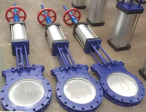 High Pressure 150lb 250mm Pneumatic Operated Motorize Actuator Slide Knife Gate Valve With Bonnet