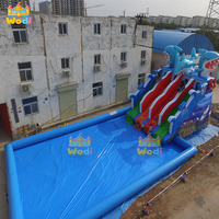 Toboggan aquatique WODI de qualité commerciale en PVC de 0,55 mm pour enfants et adultes, certifié CE/UL