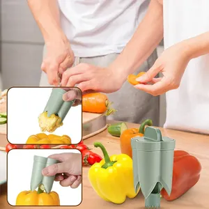 2-in-1 <b>Fruit</b> Pepper Corer Color Pepper Corer Seed Removing <b>Tool</b> Portable Kitchen Utensil Reusable <b>Fruit</b> <b>Vegetable</b> Coring <b>Tool</b> - Product Image 5