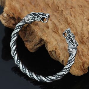 Wholesale High Quality Double Dragon Head <b>Cuff</b> <b>Bracelet</b> Jewelry Fashion Viking Nordic Twisted Open <b>Cuff</b> Bangle <b>Bracelet</b> - Product Image 5
