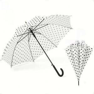 Sombrilla Retro con Diseño de Puntos, de Doble Uso para Sol y Lluvia, Impermeable, con Protección UV, Mango en J - Product Image 3