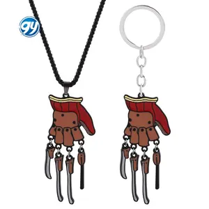 GY Cartoon Horror Punk Metall Charms Schlüssel ring Freund Geschenk Party Favor Key Cover Bag Anhänger Freddy Krueger Schlüssel bund