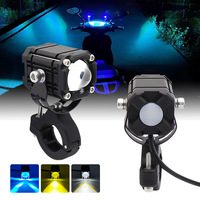 Devil Eyes antibrouillard 3000lm IP67 système d'éclairage de moto tricolore blanc jaune bleu projecteur 30W phare de moto