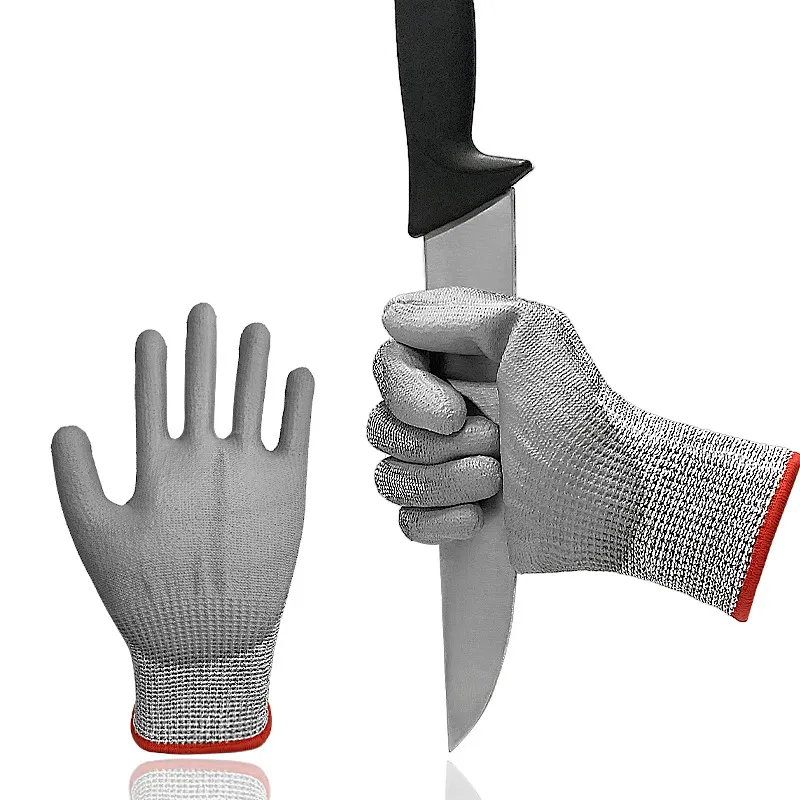 Pu Handpalm Gecoate Handschoenen Slijtvaste En Oliebestendige Handschoenen Voor Werkkwaliteit 5 Anti-Snijhandschoenen
