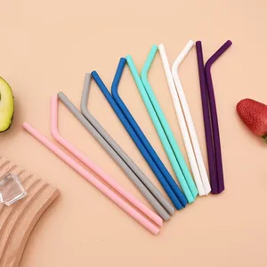 Modern Portable Eco-Friendly Wedding Straight Bend Pipette Candy Colors Silicone <b>Drinking</b> <b>Straws</b> Bar Accessories - Product Image 5