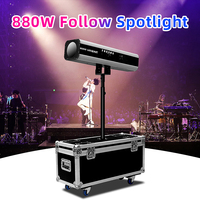 SHTX Projecteur de Poursuite Professionnel Haute Puissance 880W LED avec Flight Case et Lumière de Suivi 350W