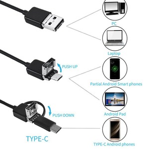 Caméra endoscopique industrielle professionnelle 3-en-1 8 mm, module de caméra à triple objectif HD, connexion directe pour téléphones mobiles - Product Image 4