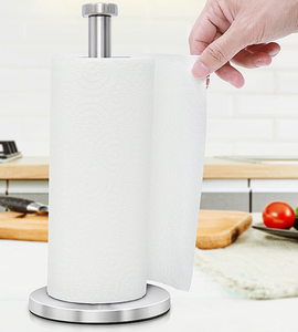 Porte-serviettes en papier en acier inoxydable doré, porte-serviettes en papier sur pied avec base lestée, pour cuisine, restaurant - Product Image 4