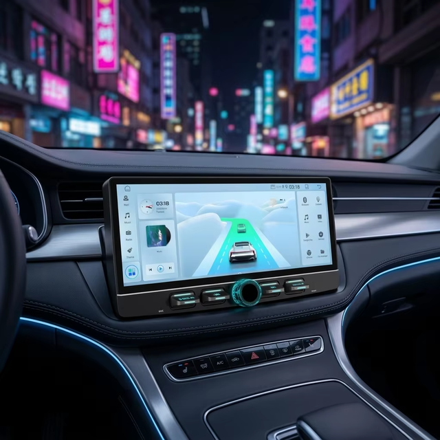 VOXEAST 10.25inch Multimedia 1 Din Android 15.0 GPS Navigation Incell Touch Screen Car Stereo DSP Radio Carplay Auto