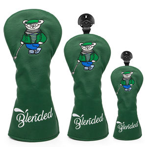 Housse de tête de club de golf en cuir de haute qualité, motif mignon, pour driver, fairway, hybride, personnalisable - Product Image 1