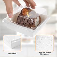 Boîtes de boulangerie pour sandwichs, biscuits, chocolat chaud, fraises, boîte en papier kraft blanc anti-graisse avec couvercles transparents, contenants alimentaires