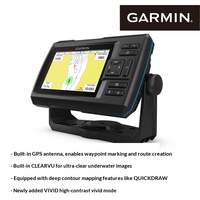 Navegador GPS Garmin 5CV para Exteriores, Pantalla de Alto Brillo de 5 Pulgadas, Buscador de Peces STRIKER Vivid 5cv, Otros Suministros Marinos