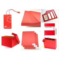 Feuille de carton duplex rouge 500gsm-2500gsm, écologique, haute densité, pour emballage de boîtes rigides, reliure de livres et cadres photo