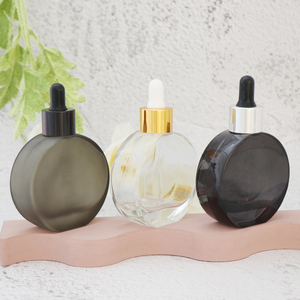 Frasco Gotero de Vidrio para Aceite Esencial de Suero Negro Transparente para el Cabello, Personalizado, 50 ml 60 ml, Gran Venta - Product Image 1