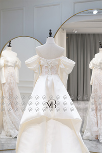Mily mariée QD06205 sirène dentelle hors épaule manches longues chapelle détachable train <span class=keywords><strong>robe</strong></span> de mariée <span class=keywords><strong>civile</strong></span> pour les femmes - Product Image 6
