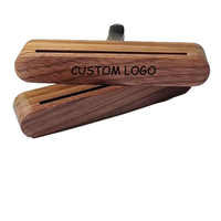 Diffuseur de parfum pour voiture en bois de noyer avec logo personnalisé, clip de ventilation ovale, huile essentielle, rafraîchisseur d'air, parfum longue durée