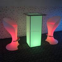 Table de bar haute sans fil rechargeable à changement de couleur pour la maison, la salle à manger, le restaurant, le centre commercial ou les événements