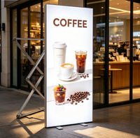 Boîte lumineuse publicitaire pliable double face personnalisée, étanche, durable, pour intérieur et extérieur, vente en gros, présentoir portable pour magasin