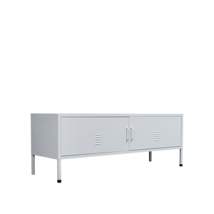 Meuble TV moderne en métal de style farmhouse pour salon, chambre à coucher, petit appartement et bureau à domicile - Meuble de rangement TV multifonctionnel - Product Image 4