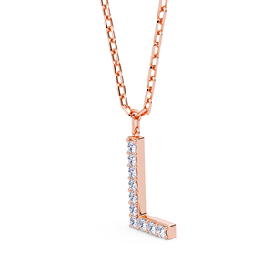 Colgante con Iniciales de la A a la Z Personalizado, Elaborado con Diamantes Cultivados en Laboratorio VVS VS EF en Plata de Ley 925 con Acabado en Oro - Product Image 1