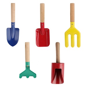 Ensemble de 6 outils de jardinage d'extérieur, mini <span class=keywords><strong>pelle</strong></span> et râteau en métal avec poignées pour la plantation, idéal pour les jeux et l'exploration à la plage - Product Image 3