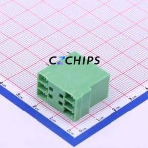 KF2EDGRH-3.81-2*3P Plug-in Terminal Block Bent Lead Through Hole,P=3.81mm Board-to-Board / Socket - Closed 2x3P 3.81mm Green - Product Image 2