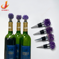 Bouchon de bouteille de vin en améthyste rose sculptée à la main, en pierres naturelles brutes, vente en gros, accessoires de bar, artisanat d'amour, pierres précieuses