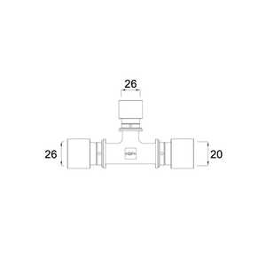 T-Conexión Reducida Ø 26x26x20 - Georg Fischer - Product Image 2