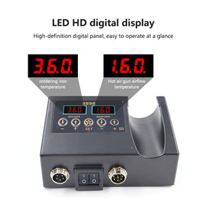 8898 Estação De Retrabalho De Solda <span class=keywords><strong>2</strong></span> em <span class=keywords><strong>1</strong></span> Estação De Solda Multi-função Solda Pistola De Calor De Ferro, Temperatura Ajustável e Volume De Ar - Product Image 3