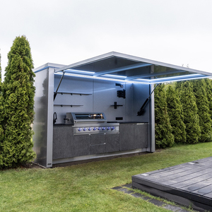 Cocina Exterior Mini Futurista con Conectividad Bluetooth, Refrigerador, Horno <span class=keywords><strong>y</strong></span> Parrilla sin Humo para Alojamientos Turísticos - Product Image 4
