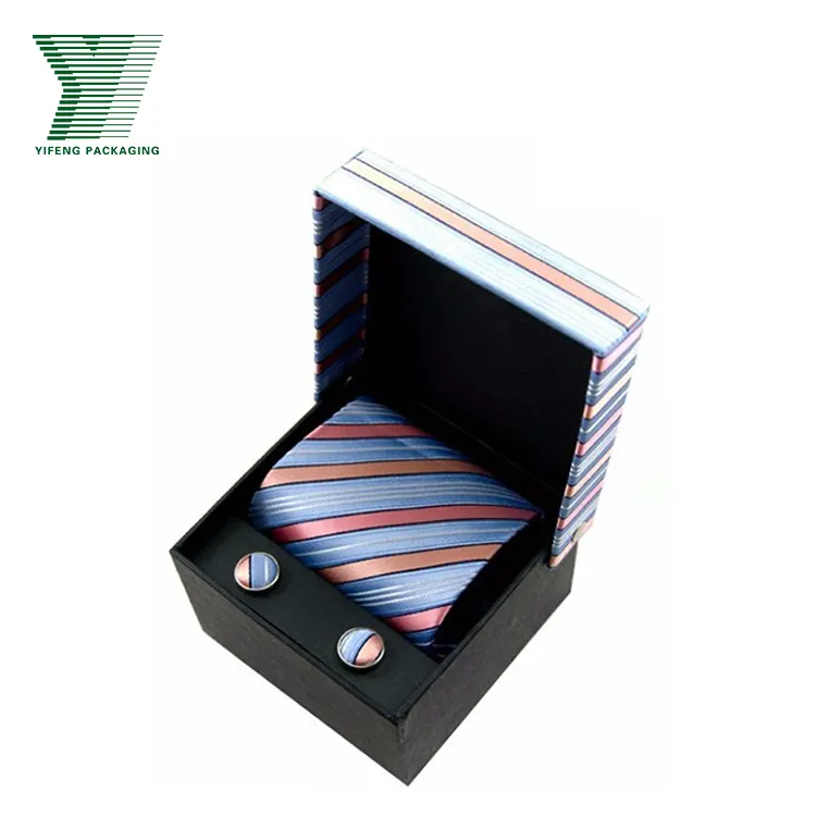 Kunden spezifische High-End-Herren-Krawatten-Verpackungs box mit Innenschale Verpackung Krawatten gürtel Herren uhr flache Geschenk box mit Fenster