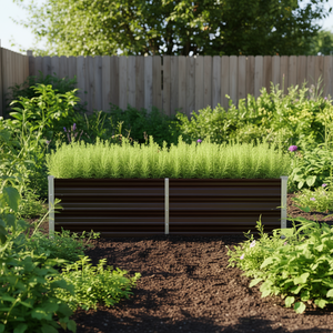 Fournitures de jardinage, lit de jardin surélevé en acier galvanisé brun 63x15.7x17.7, pour cultiver des légumes - Product Image 2