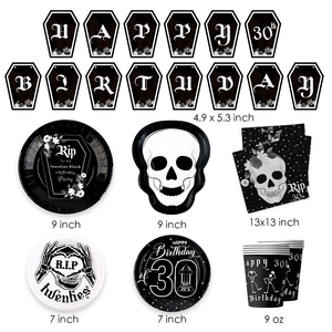 Ventas al por mayor Rip 20s Decoraciones de cumpleaños sucio 30th Birthday Party banner vajilla Death to My Twenties decoraciones de fiesta - Product Image 5
