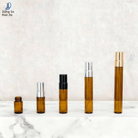 Flacon pulvérisateur en verre brun 2ml 3ml 5ml 8ml 10ml avec bouchon doré, flacon de parfum en verre transparent avec capuchon en plastique
