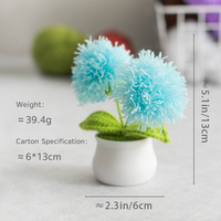 2025 tanaman pot bola Crochet dekorasi wol anyaman dandelion bunga buket kantor rajutan tangan Hari Valentine hadiah kerajinan