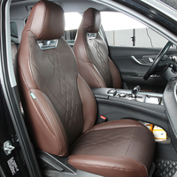 Housses de siège de voiture universelles de luxe GANE Premium marron, respirantes, imperméables, durables, en cuir, ensemble complet toutes saisons pour Chery Tiggo 7