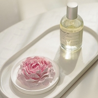 Diffuseur d'arômes en plâtre de luxe en forme de pivoine, écologique, sans parabène, sans alcool, ornement en pierre parfumée pour la maison