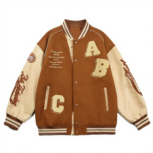 Veste de survêtement pour homme de style urbain personnalisée, en laine respirante et écologique, teinte unie, col montant, rouge vif - Product Image 4