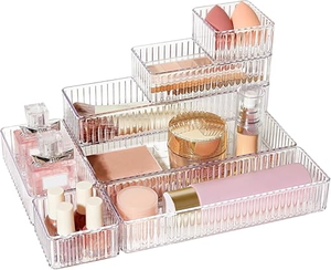 Caja Organizadora de Plástico Transparente PET Rectangular de Alta Calidad, Moldeada por Inyección, para Joyería, Audífonos y Cables - Product Image 1