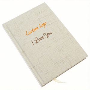 A3 Leather Cover Spiral Address Book 80 Sheets Self-Guided Ceremony Organizer Mental Health <b>Journal</b> Fabric Foil Self-Care - Product Image 2