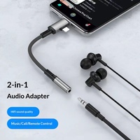 Cable para Auto Tipo-C 2 en 1, Conector de Audio con Control Remoto para Música y Llamadas, Calidad de Sonido HIFI, para iPhone y Computadora, con Revestimiento de Nailon/PVC
