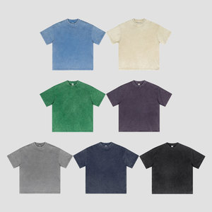 Logotipo personalizado al por mayor hombres algodón Batik lavado ácido camisetas Unisex peso pesado bordado impreso gráficos camiseta de gran tamaño - Product Image 5