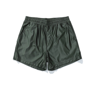 Shorts de <span class=keywords><strong>pyjama</strong></span> décontractés pour hommes, taille élastique, respirants, en satin imitation soie rouge, style Aloha - Product Image 5